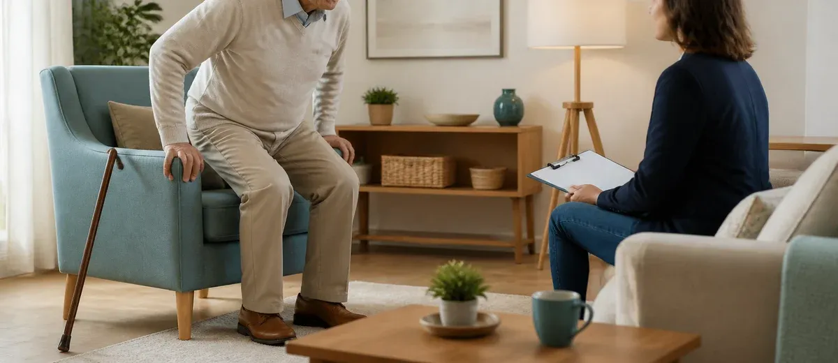 Évaluation de l’autonomie d’un homme se relevant d’un fauteuil à domicile